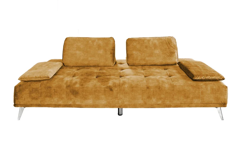 KAWOLA Sofa WIOLO Schlafsofa Daybed velvet cognac