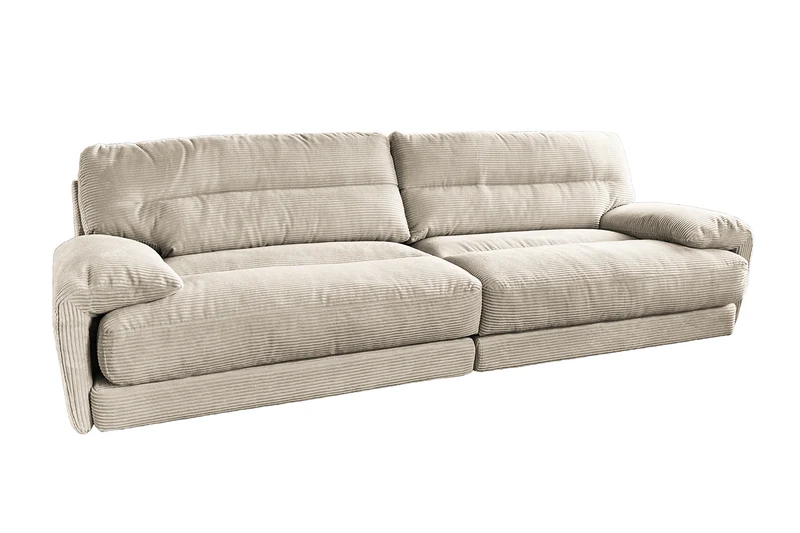 KAWOLA Sofa CINE XXL-Sofa 3-Sitzer Cord cremeweiß