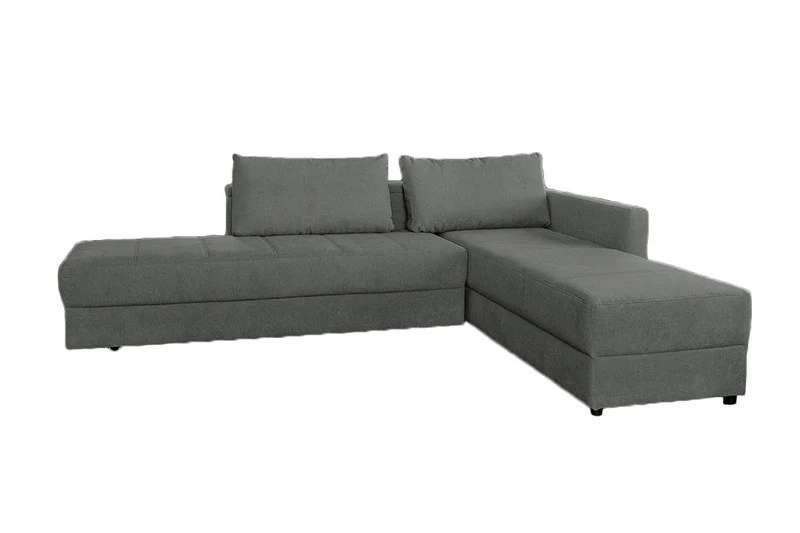 KAWOLA Schlafsofa IDA Sofa Boxspringbett Stoff anthrazit mit Topper