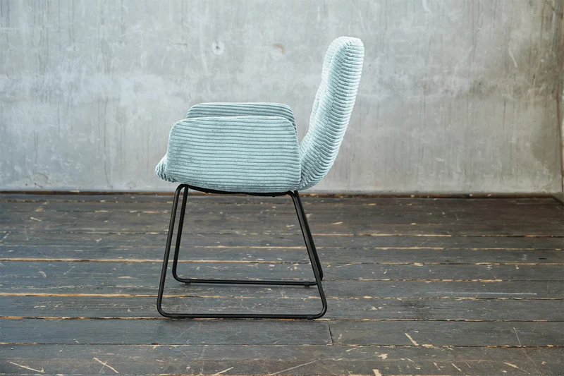 KAWOLA Stuhl NEW CHARME Esszimmersessel Cord hellblau