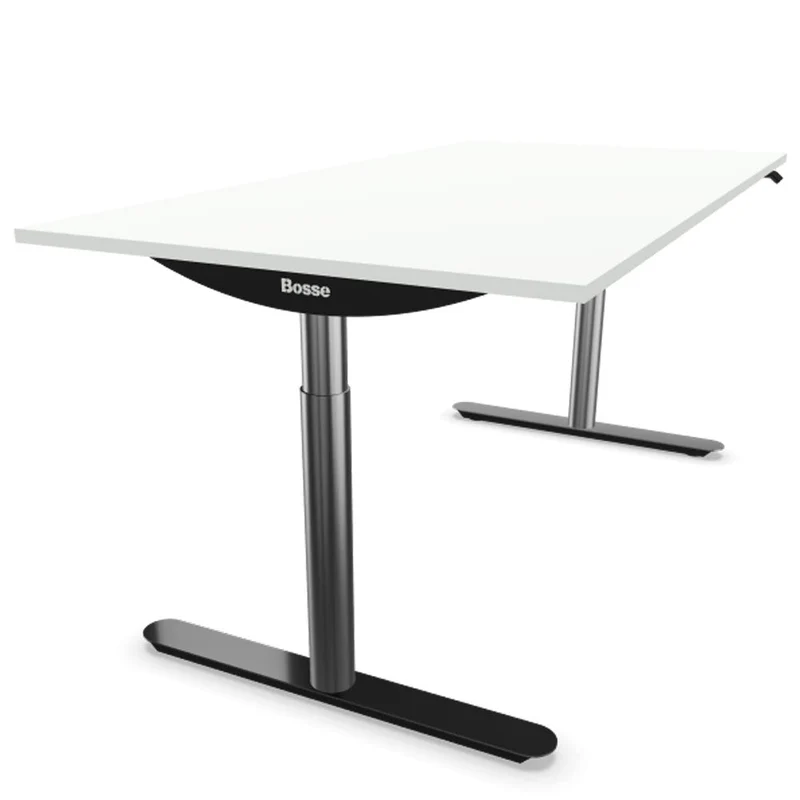Bosse Modul Space M2 höhenverstellbarer Schreibtisch 62 - 126 cm - Melamin Arbeitsplatte - Gestell Chrom