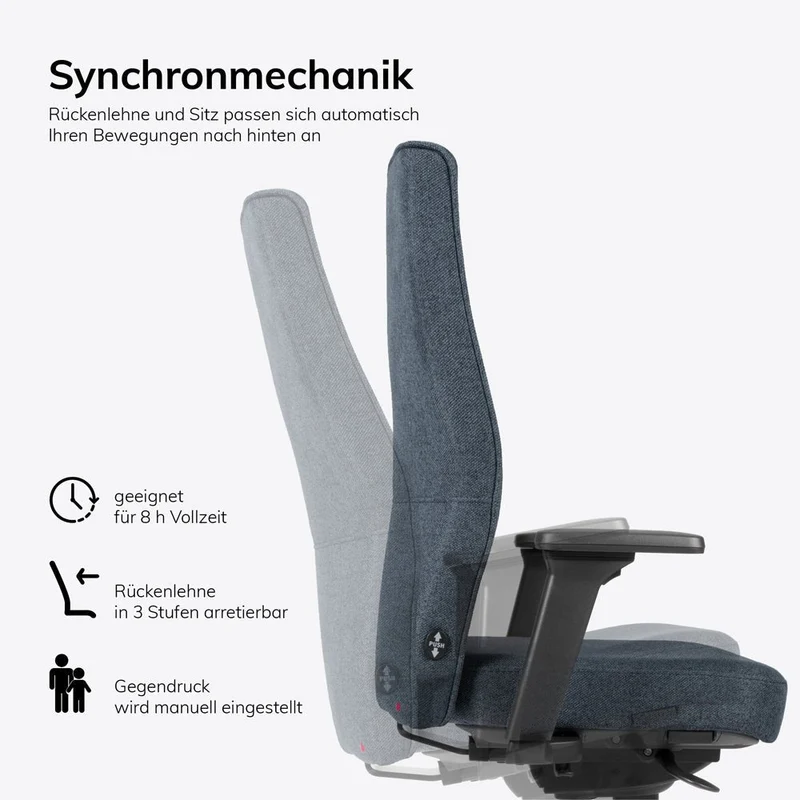 Ergonomischer Bürostuhl lento Genesis | wohnlicher Wollstoff