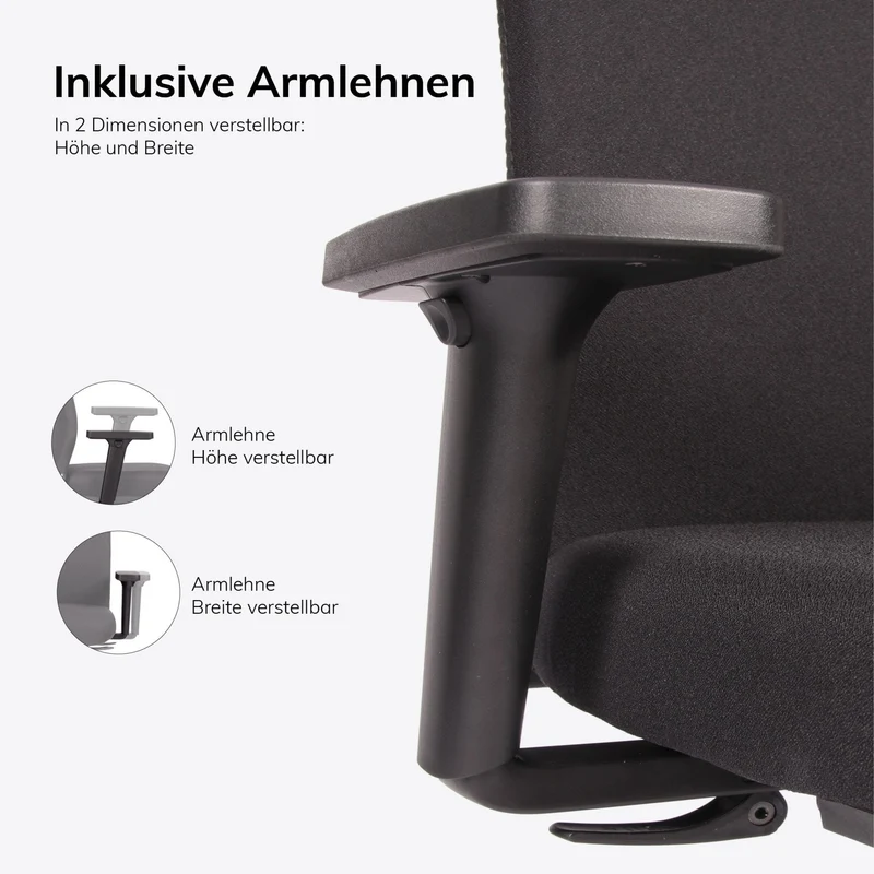 Ergonomischer Bürostuhl lento agilis AG10 Start-UP mit 2D Armlehnen