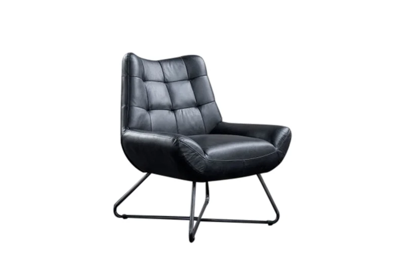 KAWOLA Sessel Snooze Leder schwarz B/H/T: 82x93x76cm