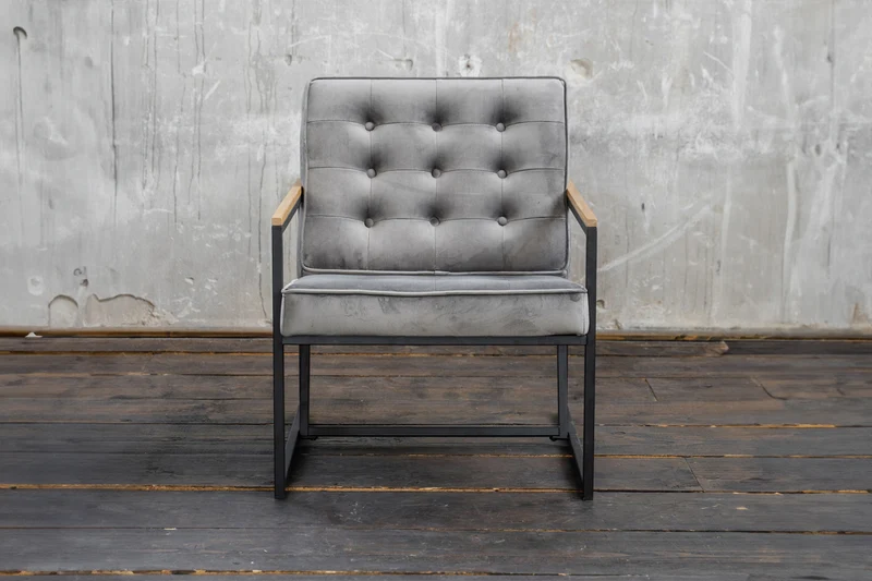 KAWOLA Sessel ARLY Polstersessel Bezug Velvet grau