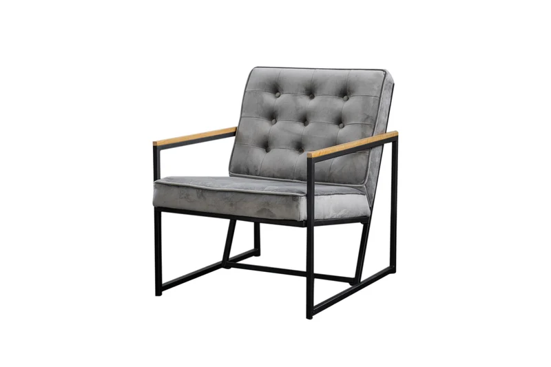 KAWOLA Sessel ARLY Polstersessel Bezug Velvet grau