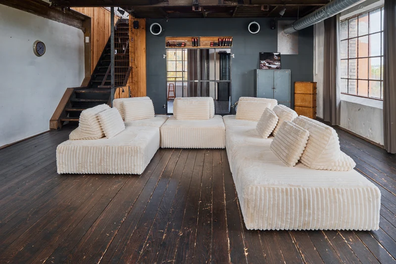 KAWOLA Modulsofa WIOLO SOFT 6 Module 6 Rückenkissen Weicher Breitcord cremeweiß