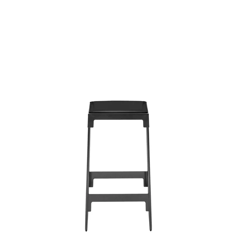 Steel and Leather Low Stool MINGX by Konstantin Grcic for Driade