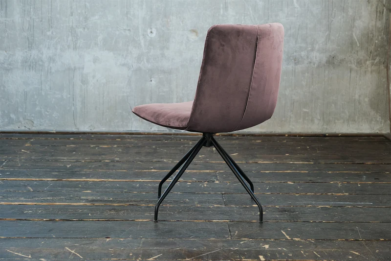 KAWOLA Stuhl NEW CHARME Drehstuhl Esszimmerstuhl Velvet roségrau