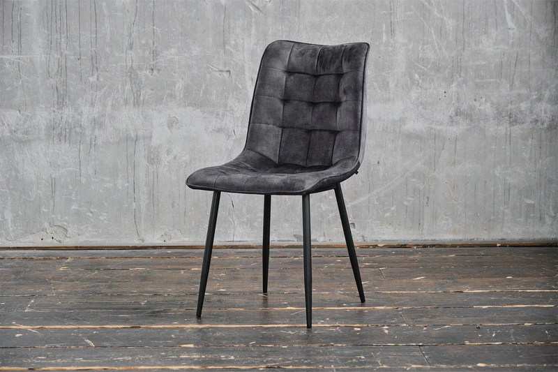 KAWOLA Stuhl CLARA Esszimmerstuhl Velvet anthrazit
