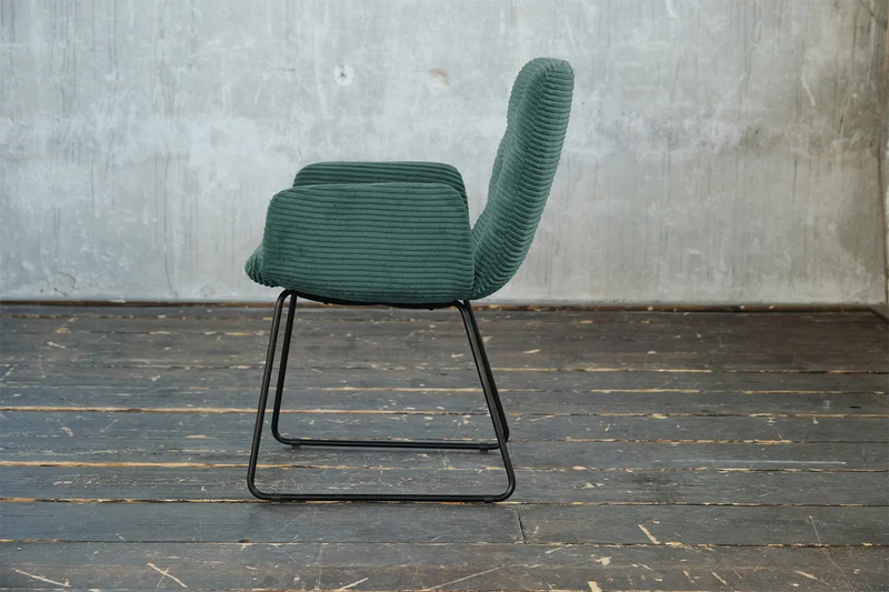 KAWOLA Stuhl NEW CHARME Esszimmersessel Cord smaragd