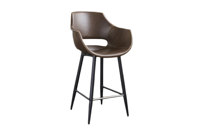 KAWOLA Thekenhocker ZAJA Barstuhl Sitzhöhe 65 cm Kunstleder dunkelbraun