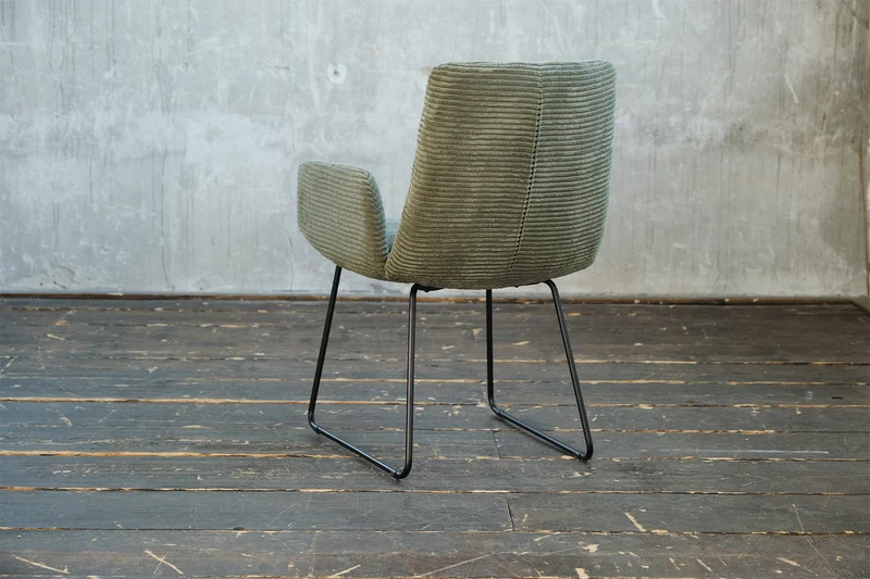 KAWOLA Stuhl NEW CHARME Esszimmersessel Cord olivgrün