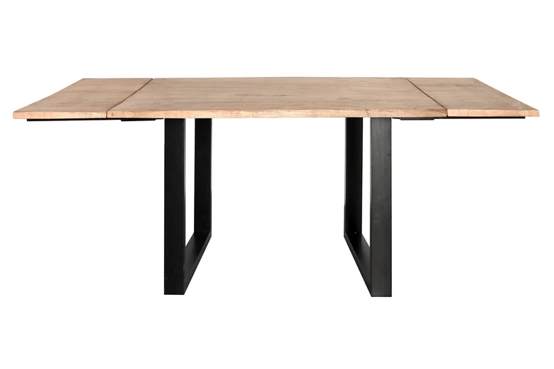KAWOLA Esstisch LORE 140x90cm Akazie massiv natürliche Baumkante mit 2 Ansteckplatten