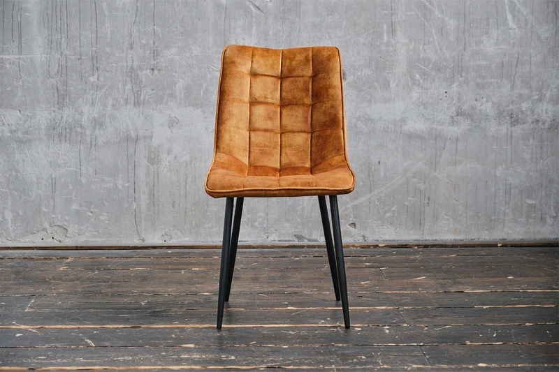B-Ware KAWOLA Stuhl CLARA Esszimmerstuhl Velvet cognac