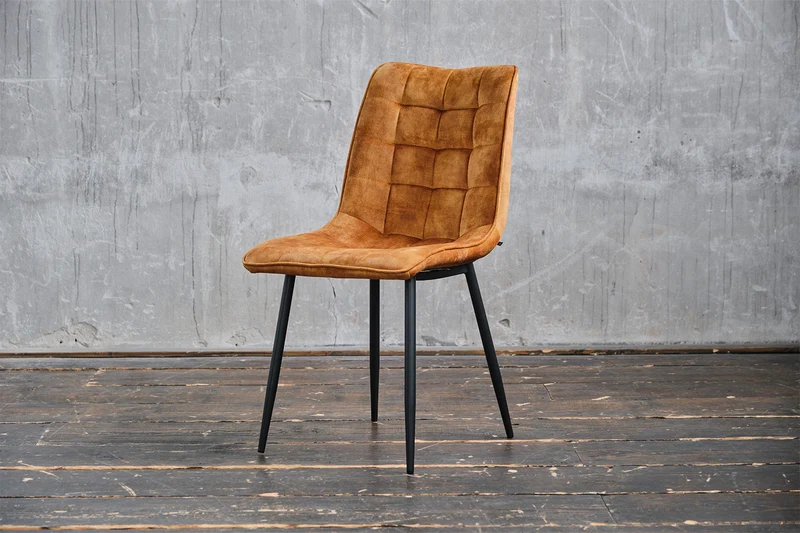 B-Ware KAWOLA Stuhl CLARA Esszimmerstuhl Velvet cognac