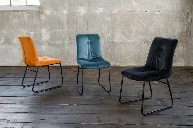 B-Ware KAWOLA Stuhl ZITA Esszimmerstuhl Velvet orange
