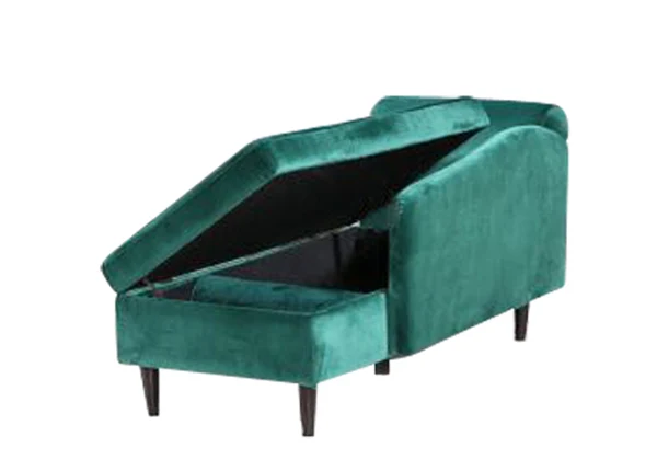 KAWOLA Polsterliege SARAH Ottomane Recamiere Stoff grün 163x77x73cm