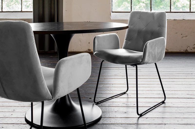 KAWOLA Esszimmerstuhl NEW CHARME Velvet silber