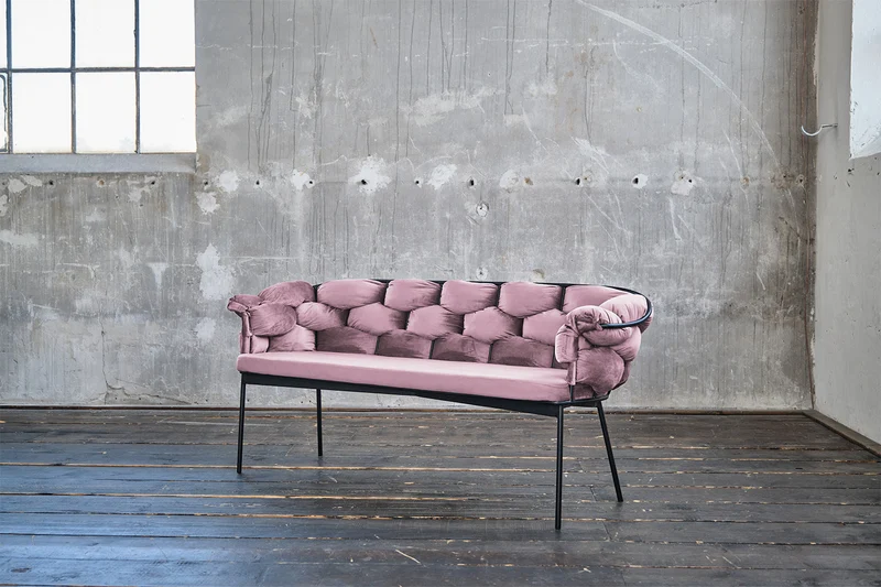KAWOLA Bank MONTY Sitzbank 240cm Velvet rosa