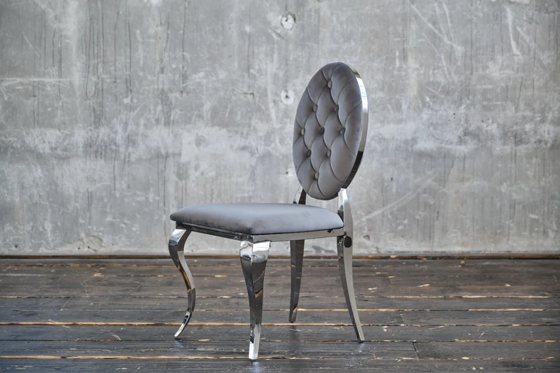 KAWOLA Stuhl LINDA Esszimmerstuhl Barock Velvet grau