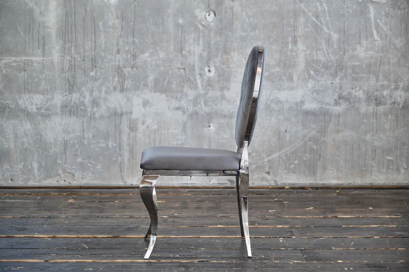 KAWOLA Stuhl LINDA Esszimmerstuhl Barock Velvet grau