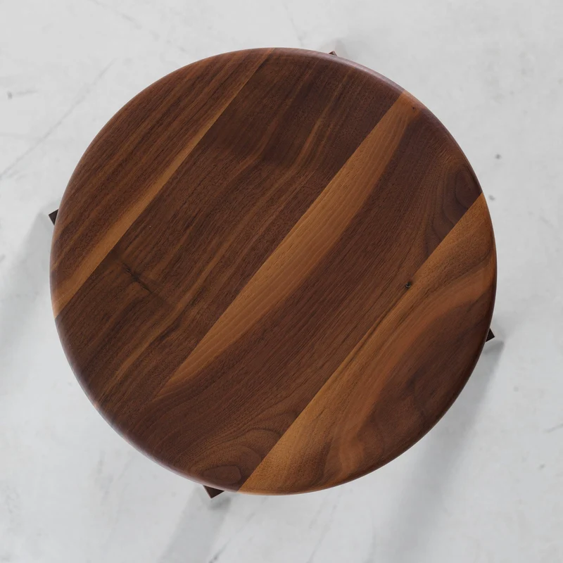 Walnut Wood Adjustable Stool INVITO High by Dale Italia