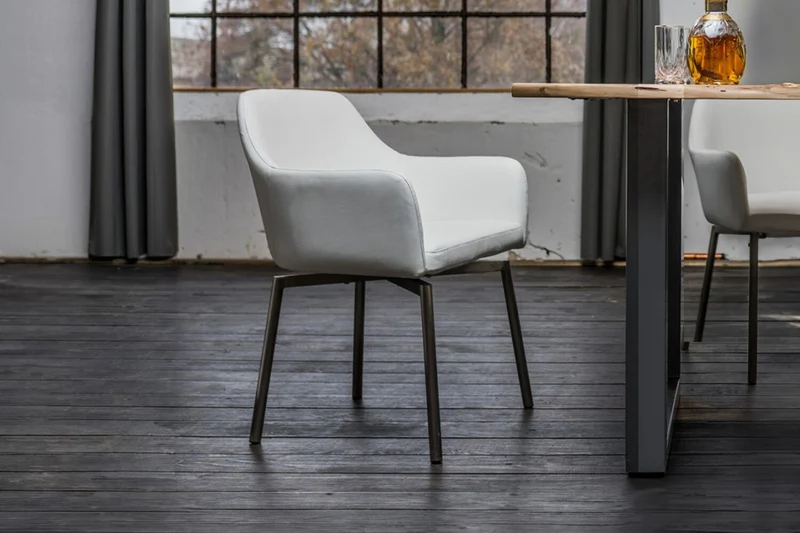 B-Ware Stuhl Loui Sessel Kunstleder Esszimmerstuhl weiß