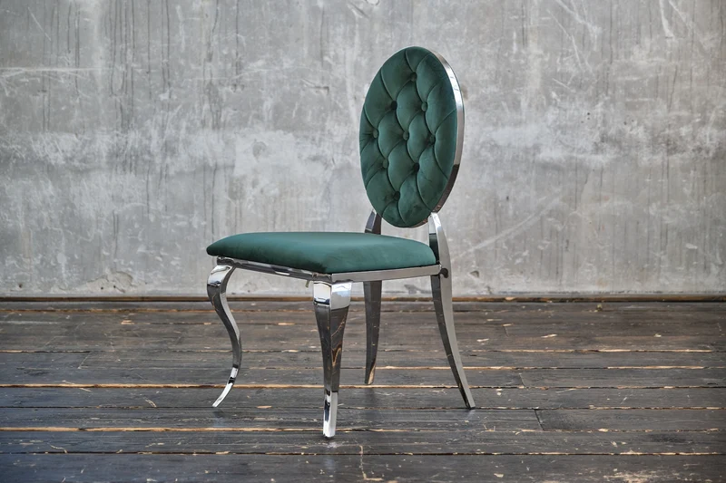 B-Ware KAWOLA Stuhl LINDA Esszimmerstuhl Barock Velvet grün