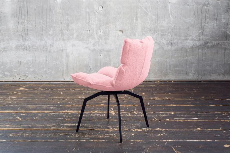 KAWOLA Esszimmerstuhl BARO Drehstuhl Stoff rosa