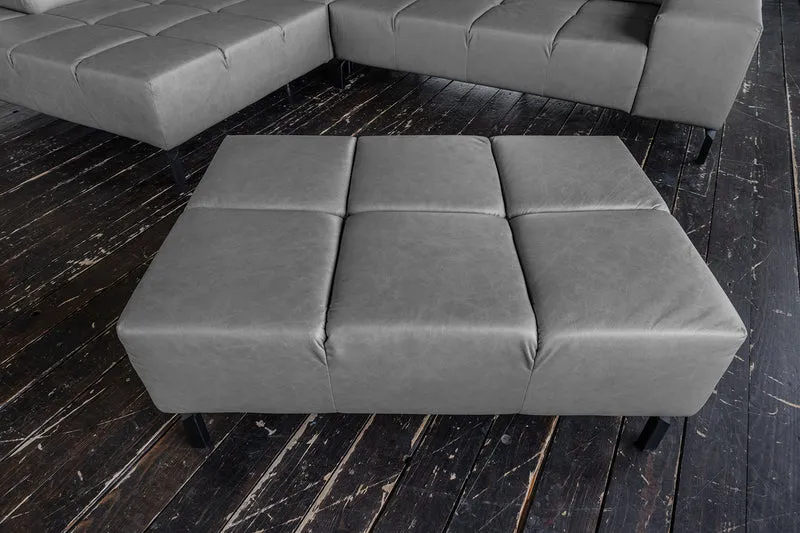 KAWOLA Polsterhocker NELSON Hockerbank Leder anthrazit