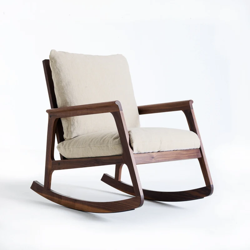 Walnut Wood Rocking Armchair MOMENTO by Dale Italia