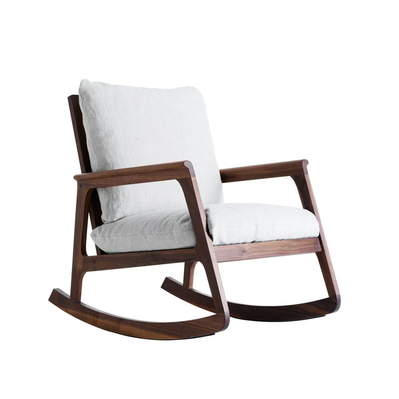 Walnut Wood Rocking Armchair MOMENTO by Dale Italia