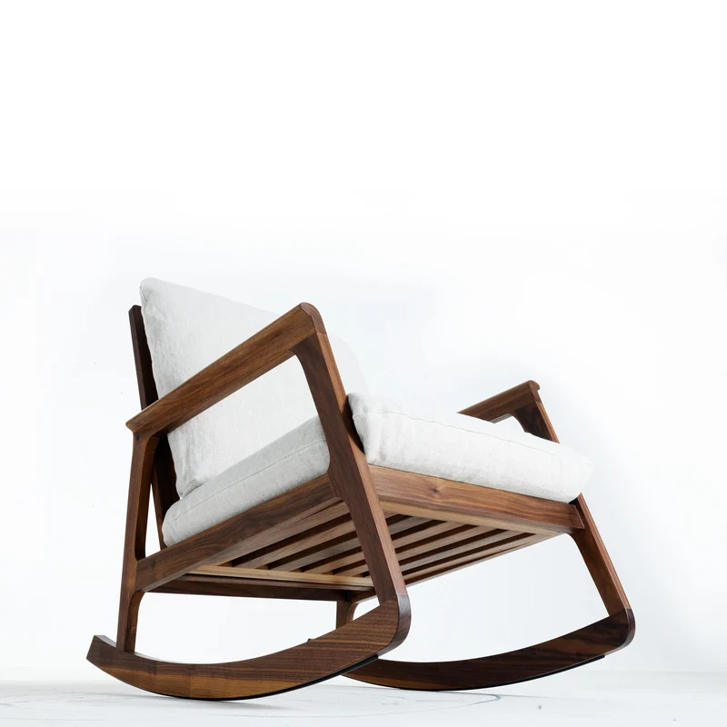 Walnut Wood Rocking Armchair MOMENTO by Dale Italia