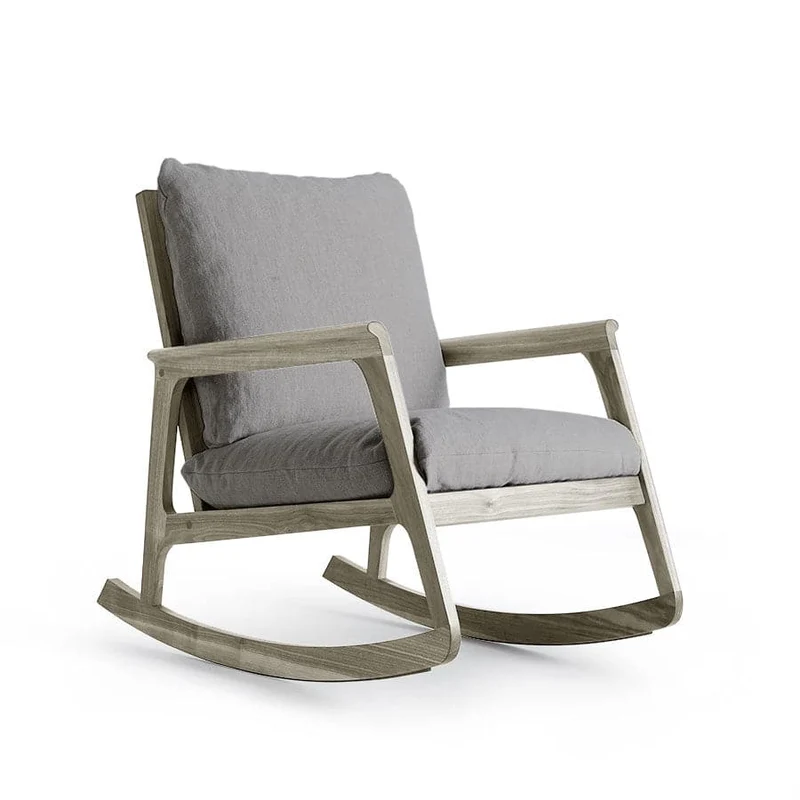 Grey Walnut Wood Rocking Armchair MOMENTO by Dale Italia
