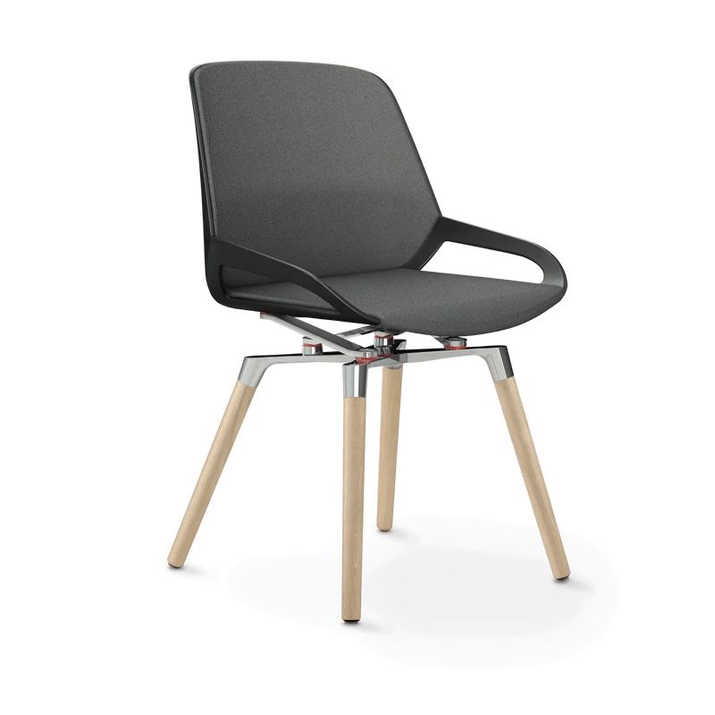 Aeris Numo Comfort Holzbeine Eiche Sitzbezug grau meliert