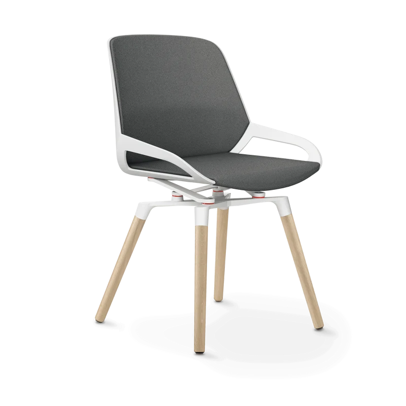 Aeris Numo Comfort Holzbeine Eiche Sitzbezug grau meliert