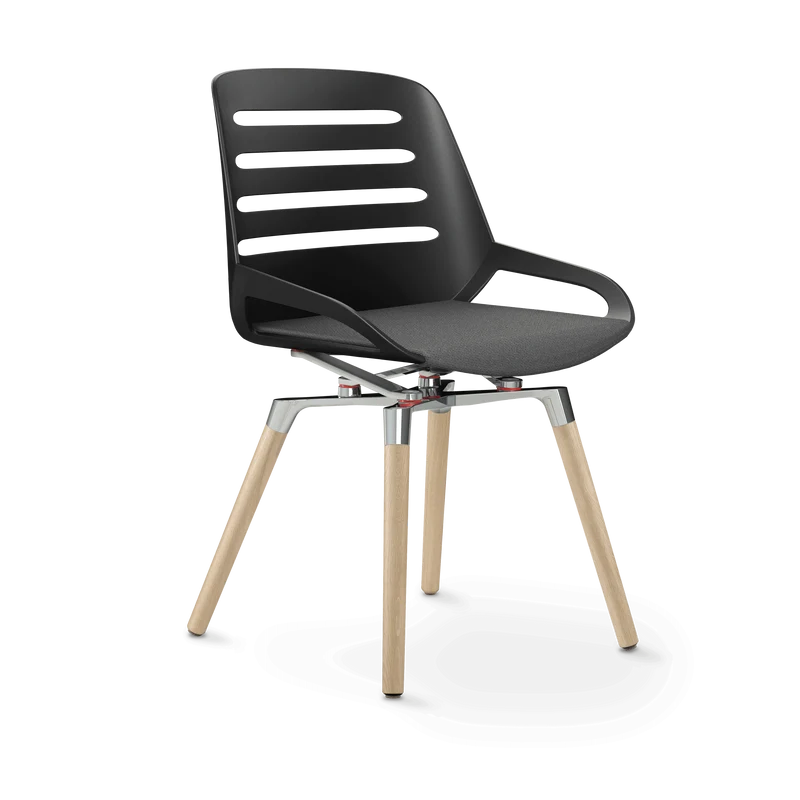 Aeris Numo Comfort Holzbeine Eiche Sitzbezug grau meliert