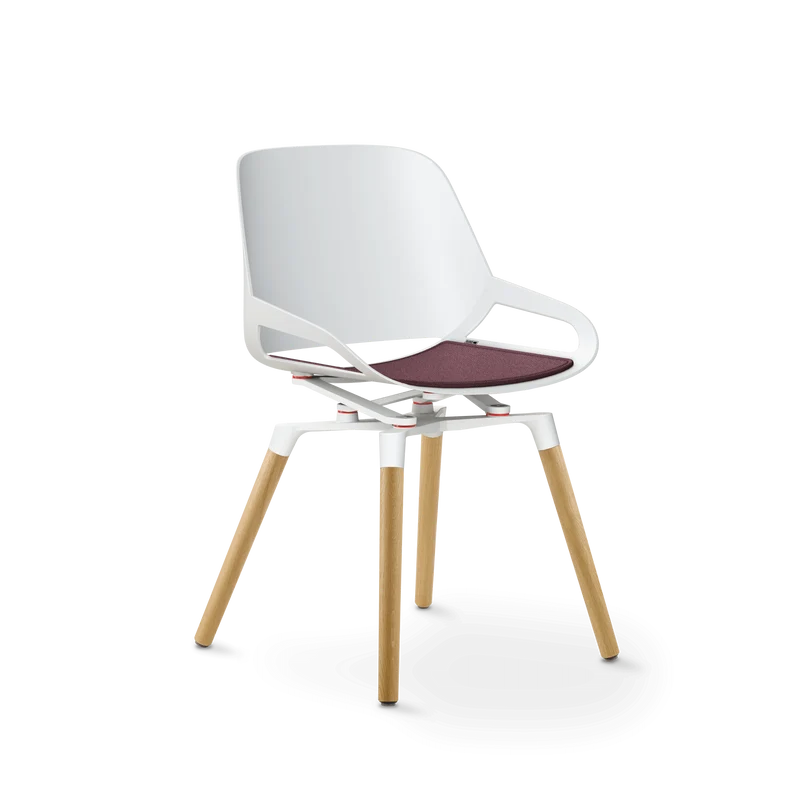Aeris Numo Holzbeine Eiche natur Sitzschalenfarbe weiß