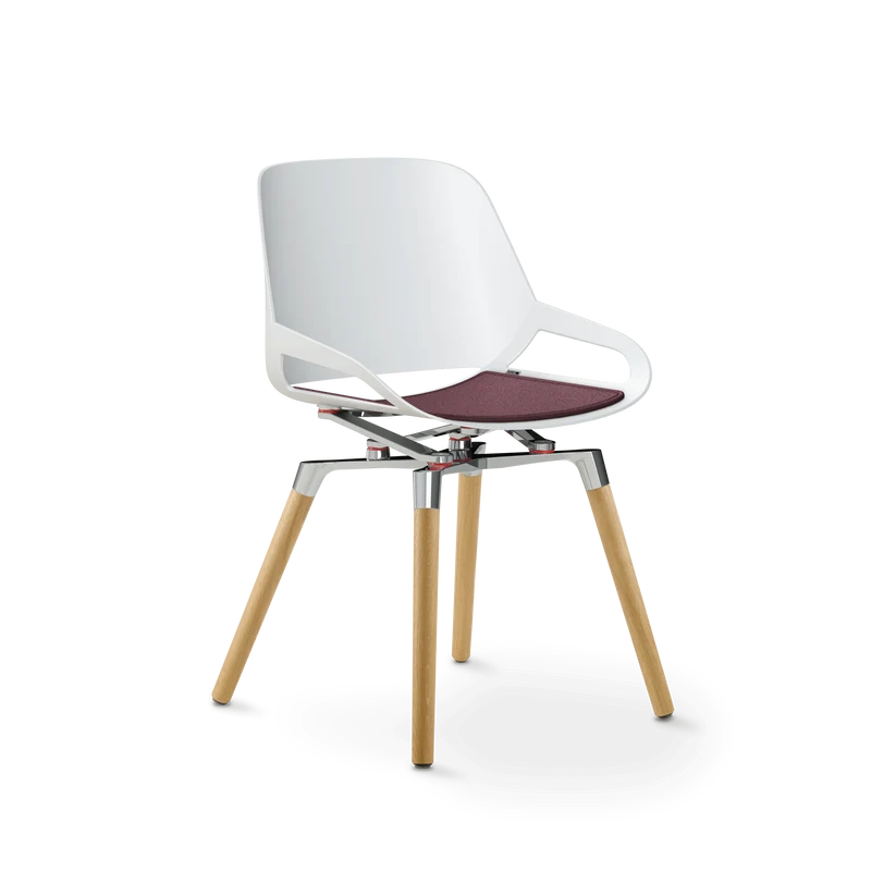 Aeris Numo Holzbeine Eiche natur Sitzschalenfarbe weiß