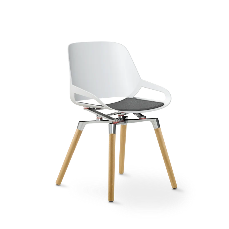 Aeris Numo Holzbeine Eiche natur Sitzschalenfarbe weiß
