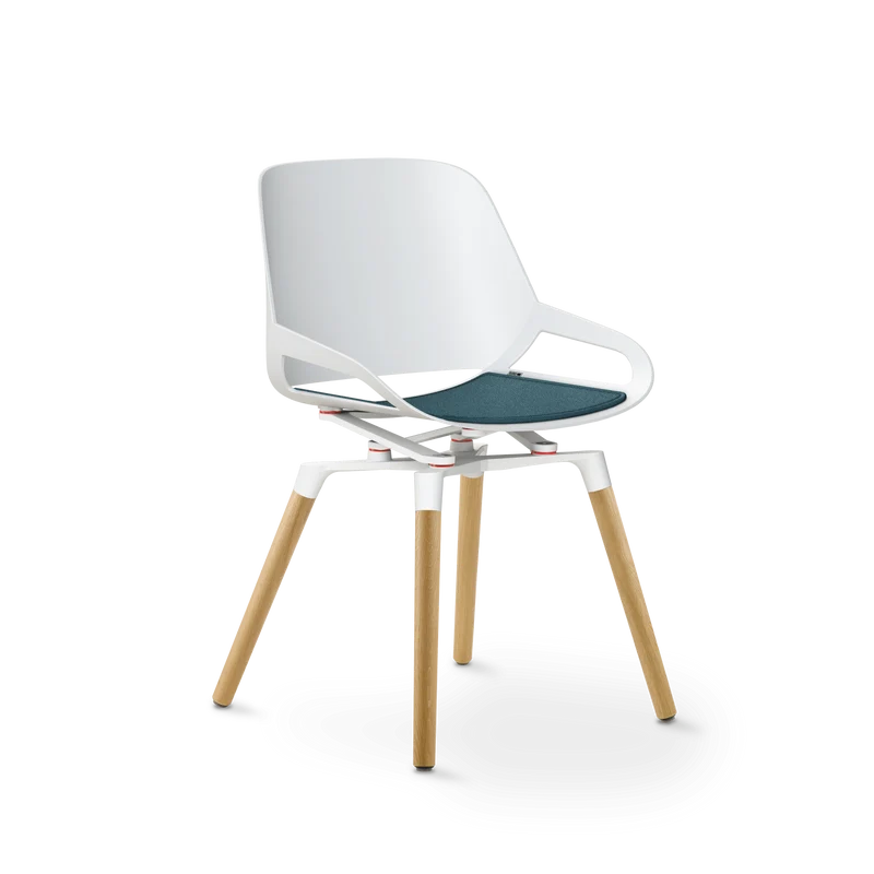 Aeris Numo Holzbeine Eiche natur Sitzschalenfarbe weiß