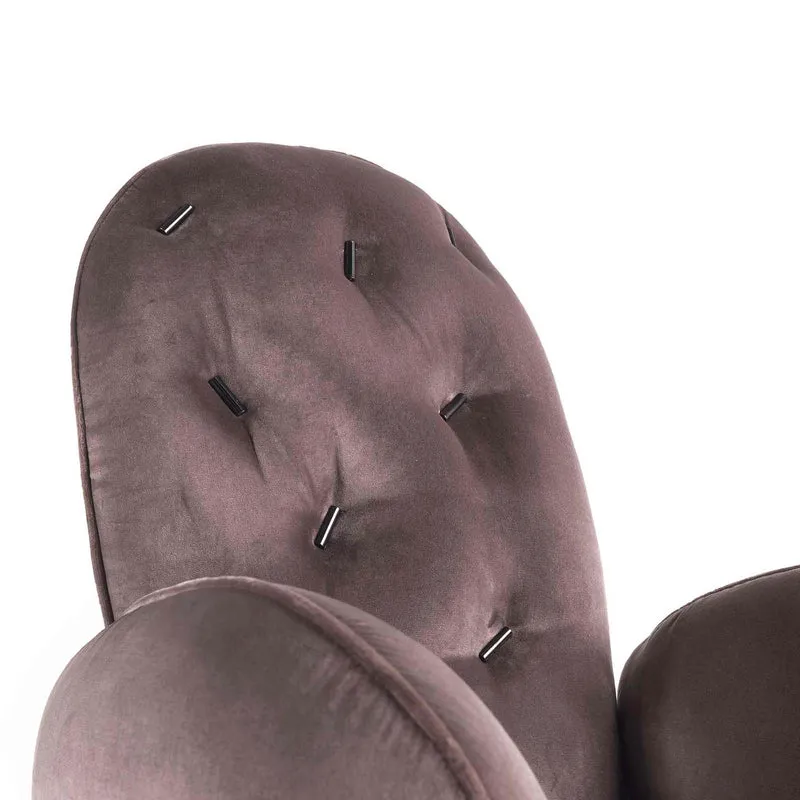 Upholstered Velvet Chair with Armrests TTEMIC by Matteo Cibic