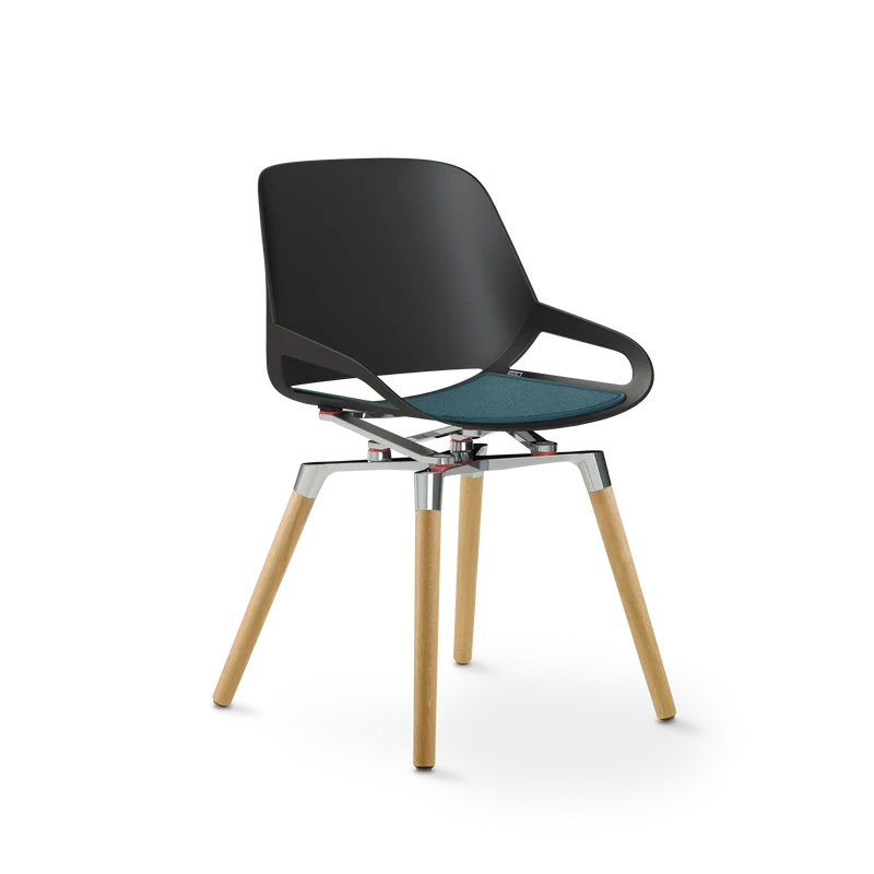 Aeris Numo Holzbeine Eiche natur Sitzschalenfarbe schwarz