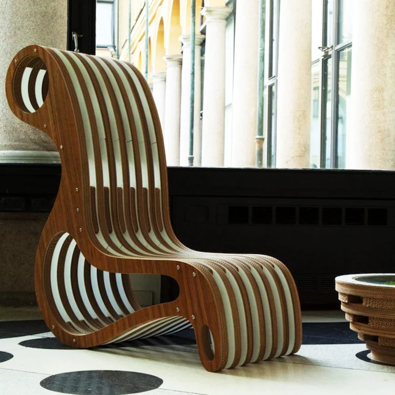 Cardboard and Wood Chaise Longue X2CHAIR
