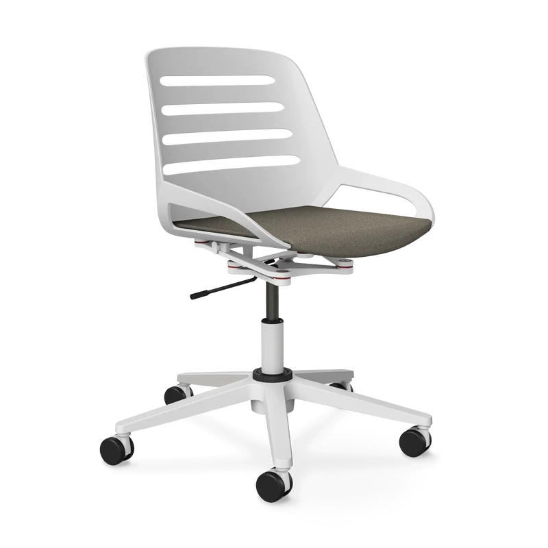 Aeris Numo Task Gestellfarbe weiß Sitzbezug beige meliert