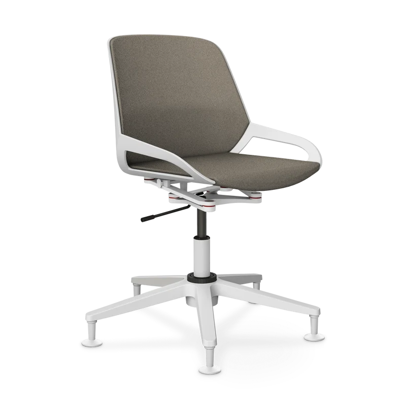 Aeris Numo Task Gestellfarbe weiß Sitzbezug beige meliert