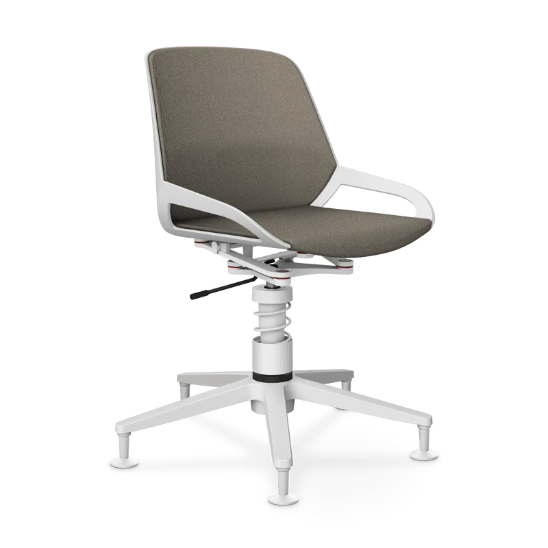Aeris Numo Task Gestellfarbe weiß Sitzbezug beige meliert