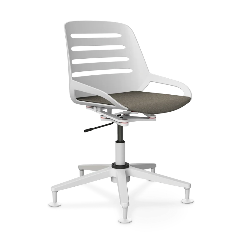 Aeris Numo Task Gestellfarbe weiß Sitzbezug beige meliert