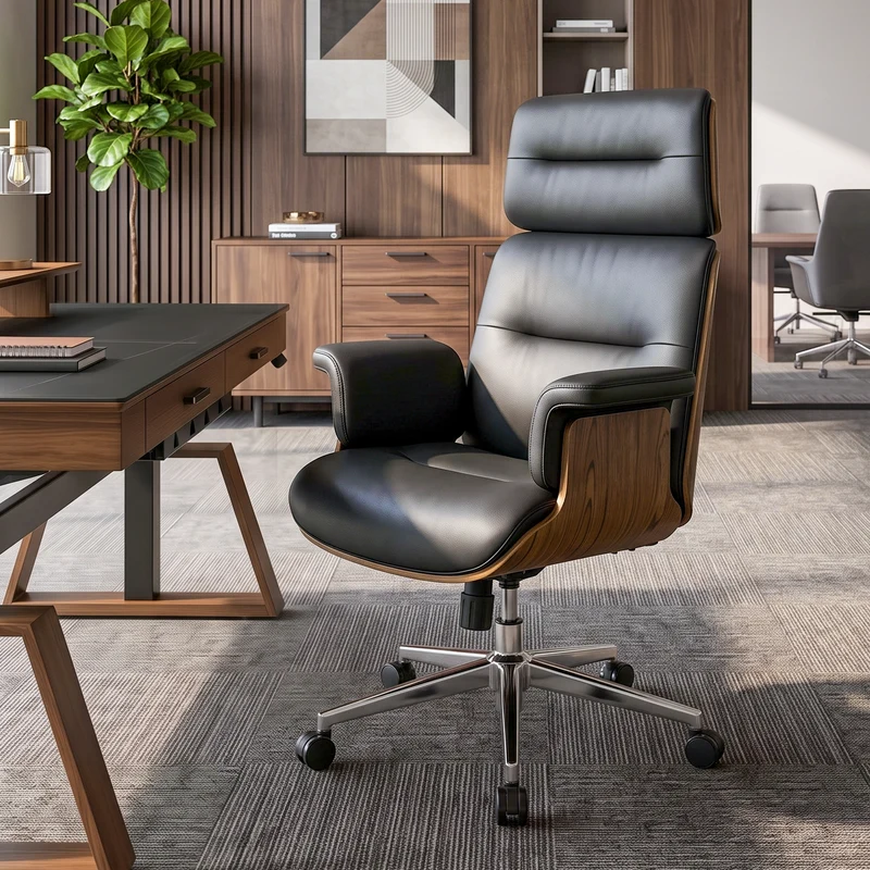 Mathias Marcel, High Back Faux Leather Office Chair